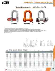 E1-11.工業用/政府規定U型卸克INDUSTRIAL/GOVERNMENT RATED CHAIN SHACKLES
