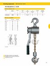 耶魯手拉手搖吊車-D95型棘輪式手搖吊車技術及尺寸資料 Yale Hand Chain-Ratchet lever hoist with roller chain model D95 Technical Data & Dimensions