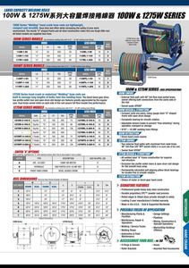 1-39. 100W與1275W系列大容量焊接捲線器 100W & 1275W Series - Large Capacity Welding Reels